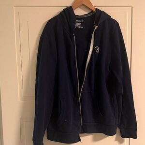 Express Men's Dark Blue Zip-Up hoodie